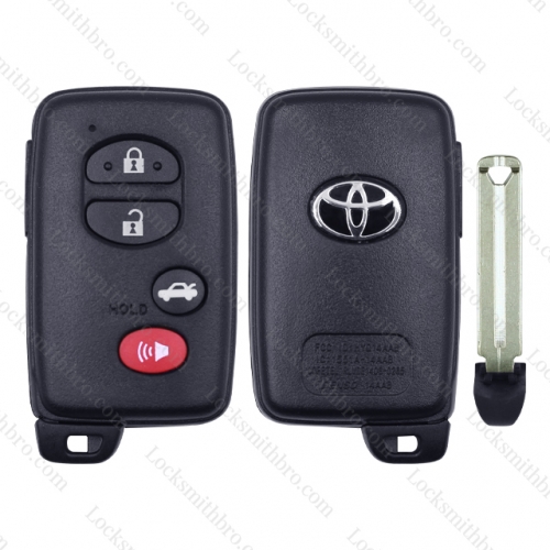 3+1 Button With Logo And Blade T-oyota Smart Remote Key Shell Case