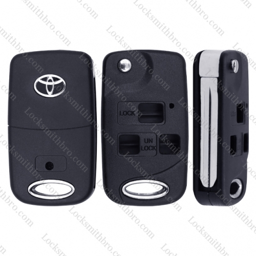 LockSmithbro 3 Button With Logo Toyot Remote Key Shell