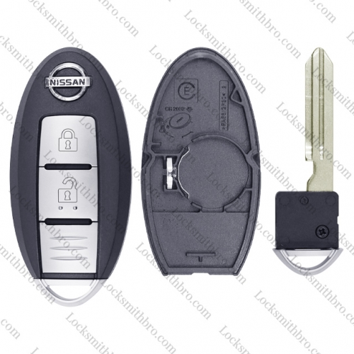 LockSmithbro 2 Button With Blade Nissa With Logo Remote Smart Key Shell Case After 2009