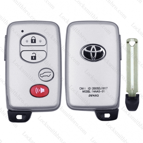 3+1 Button With Logo And Blade T-oyota Smart Remote Key Shell Case