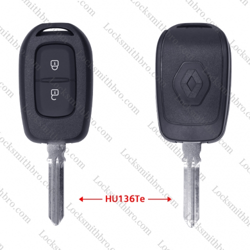 2 Button HU136 Blade T-Renault Remote Key Shell with Logo