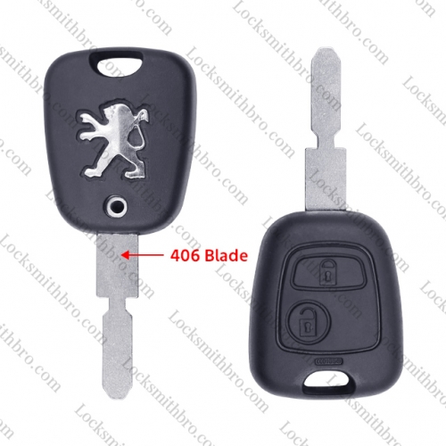 LockSmithbro 2 Button With 406 Peugeo Remote Key With Logo