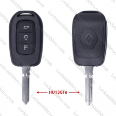 3 Button  T-Renault Remote Key Shell with Logo