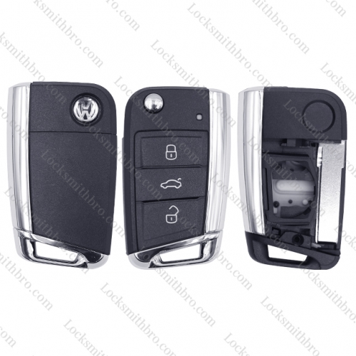 3 Buttons Car Key Shell Case For VW For VW Golf 7 GTI MK7 Skoda Octavia A7 Seat Metal Edge