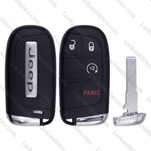 3+1 button Smart Remote Key Replacement For Jeep Renegade Compass 500L 500X with logo