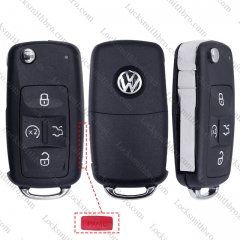4+1 button Inseparable remote key shell For VW with Logo