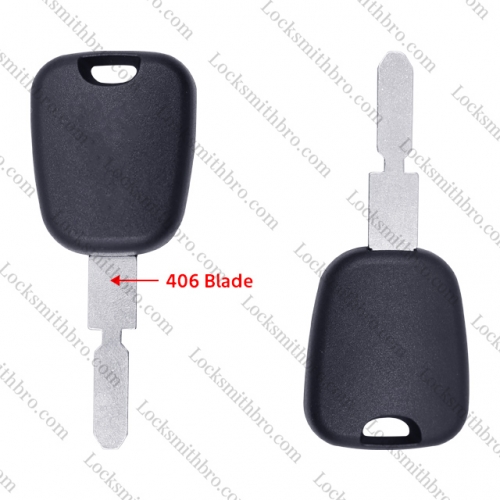 LockSmithbro 406 Blade No Logo Peugeo Transponder Key Shell 406 Blade