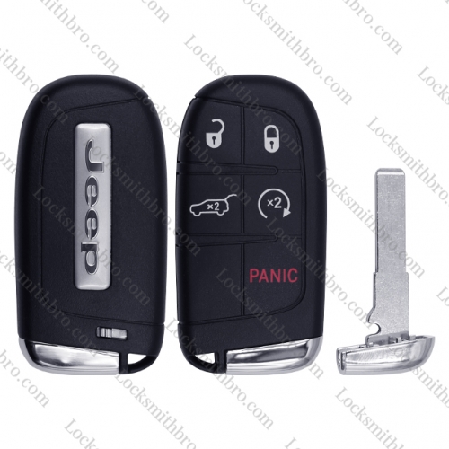 4+1 button Smart Remote Key Replacement For Jeep Renegade Compass 500L 500X with logo