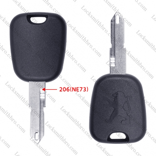 LockSmithbro 206(NE73) Blade Peugeo Transponder Key Shell With Logo