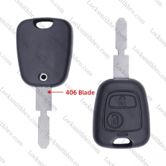 LockSmithbro 2 Button With 406 Peugeo Remote Key NO Logo