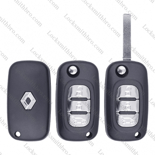3 Buttons Filp Car Remote Key Case shell for T-Renault Fluence Clio Megane Kangoo Modus Auto Key With VA2 Blade