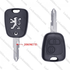 LockSmithbro 2 Button With 206(NE73) Peugeo Remote Key NO Logo