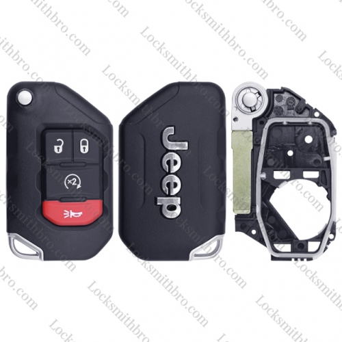 4 button JEEP remote Flip key shell with logo