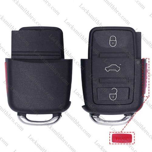 LockSmithbro No Blade 3+1 Button VW Remote Key Blank