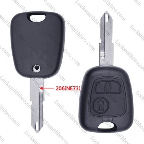 LockSmithbro 2 Button With 206(NE73) Peugeo Remote Key NO Logo