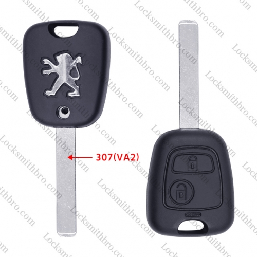 LockSmithbro 2 Button With 307(VA2) Peugeo Remote Key With Logo