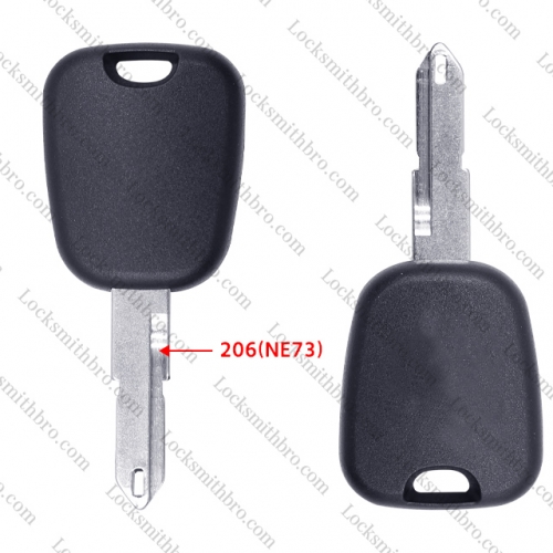 LockSmithbro 206(NE73) Blade No Logo Peugeo Transponder Key Shell