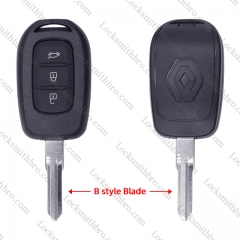 3 Button  T-Renault Remote Key Shell with Logo