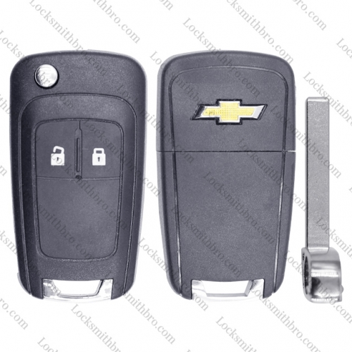 LockSmithbro  2 Button Chevrolet Flip Remote Key Shell With Cross Type Logo