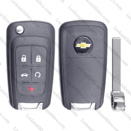 LockSmithbro 5 Button Chevrolet Flip Remote Key Shell