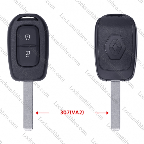2 Button VA2 Blade T-Renault Remote Key Shell with Logo