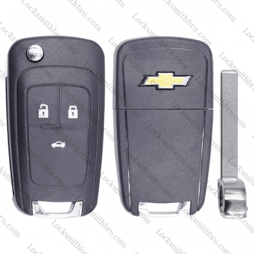 LockSmithbro 3 Button Chevrolet Cruze Remote Key Shell Cross Type Logo