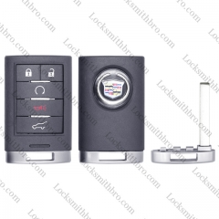 LockSmithbro TCadillac 5 button smart key card shell with blade and battery clamp