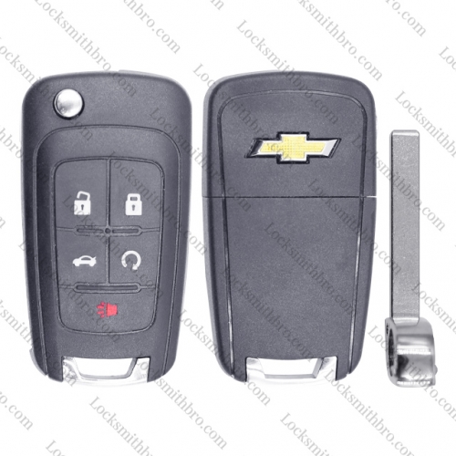 LockSmithbro 5 Button Chevrolet Remote Key Shell With Cross Type Logo