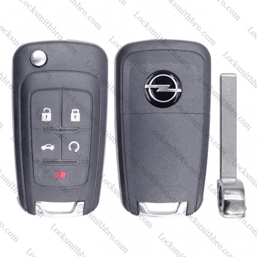 LockSmithbro 5 Button HU100 Blade Opel With Logo Flip Remote Key Shell Case