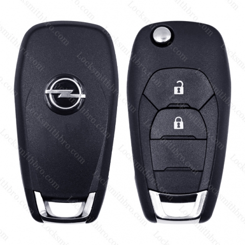 LockSmithbro 2 Button With Logo Opel Flip Key Shell Case