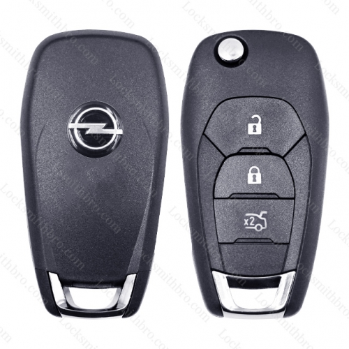 LockSmithbro 3 Button With Logo Opel Flip Key Shell Case