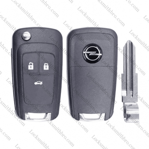 LockSmithbro 3 Button Opel Flip Remote Key Shell NO Battery Place