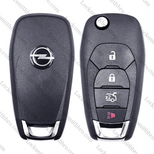 LockSmithbro 3 Button With Logo Opel Flip Key Shell Case