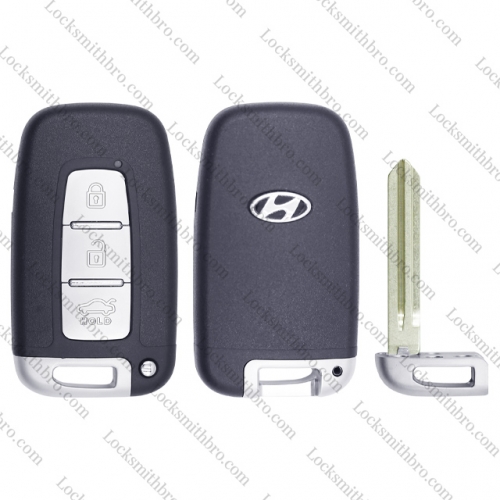 LockSmithbro 3 Button With Right Blade ForHyundai Smart Key Shell With Logo