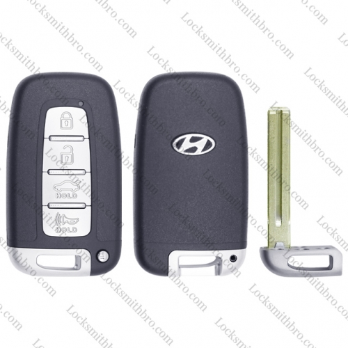 LockSmithbro 4 Button With Blade ForHyundai Smart Key Shell With Logo