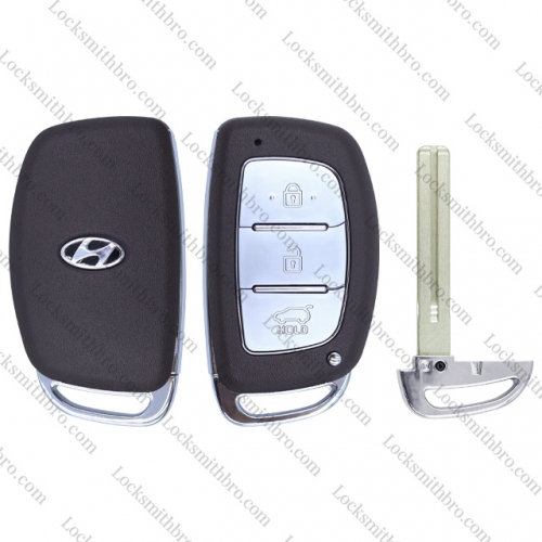 LockSmithbro 3 Button With Blade ForHyundai Smart Key Shell With Logo