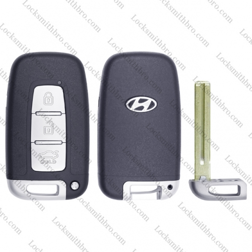 LockSmithbro 3 Button With Blade ForHyundai Smart Key Shell With Logo