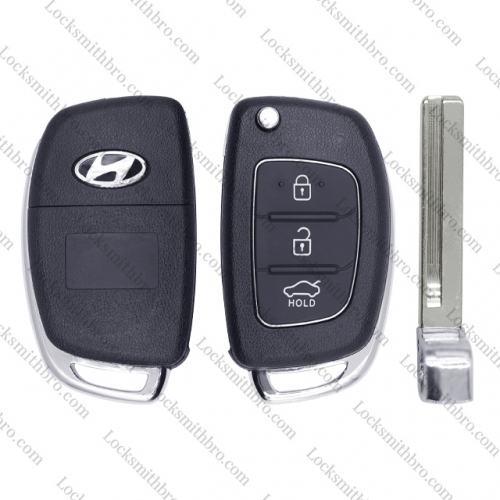 LockSmithbro 3 Button Left Blade ForHyundai Remote Key Shell With Logo