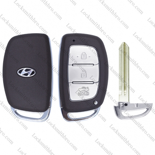 LockSmithbro 3 Button Left Blade ForHyundai Remote Key Shell With Logo