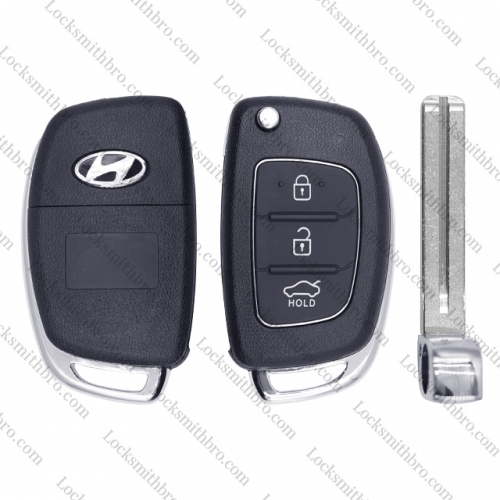 LockSmithbro 3 Button Trunk&Hold ForHyundai Flip Key Shell Case