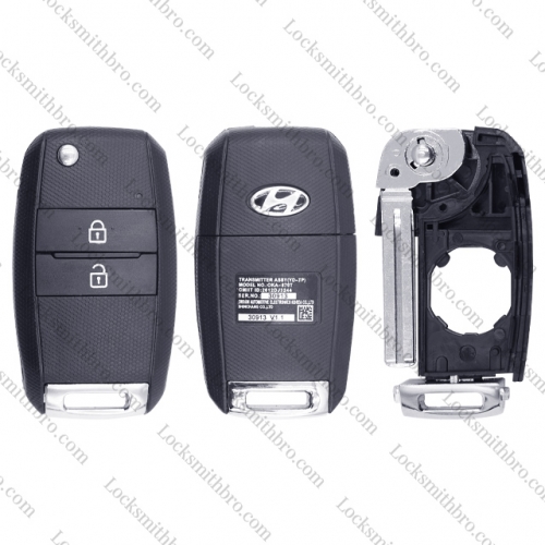 LockSmithbro 2 Button ForHyundai Flip Remote Key Shell Case With Logo