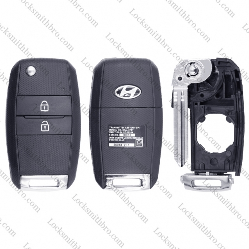 LockSmithbro 2 Button Rihgt Blade ForHyundai Flip Remote Key Shell Case With Logo