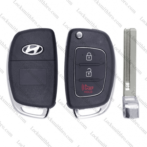 LockSmithbro 3 Button Left Blade ForHyundai Remote Key Shell With Logo