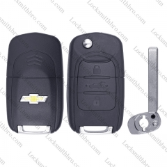 LockSmithbro 3 Button For Chevrolet Flip Remote Key Shell Case With Logo