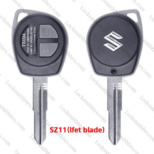 LockSmithbro With Button Part SZ11(left blade) blade With Logo 2 Button Suzuk Remote Key Shell Case