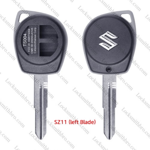 LockSmithbro No Button Part SZ11(left blade) blade With Logo 2 Button Suzuk Remote Key Shell Case