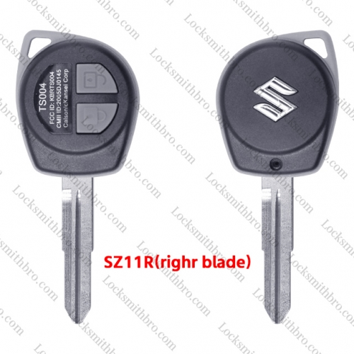 LockSmithbro With Button Part SZ11R(Righr blade) blade With Logo 2 Button Suzuk Remote Key Shell Case