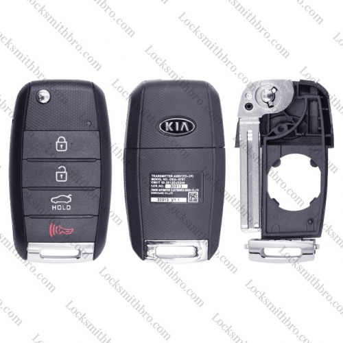 LockSmithbro 4 Button Kia Flip Remote Key Shell Case With Logo