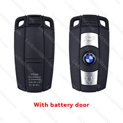 LockSmithbro BMW 5 Series 3 Button Remote Key Blank Shell With Blade And Words On The Back(315Mhz With Words On Back )