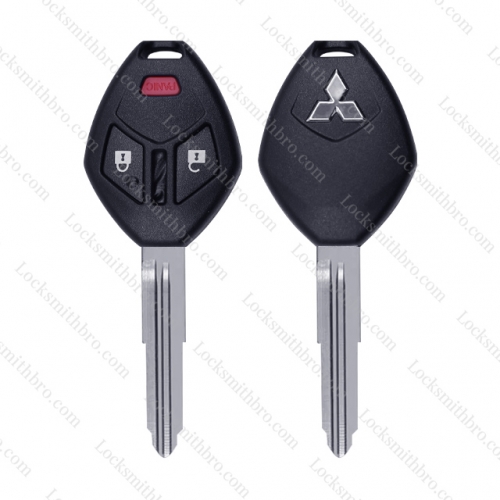 LockSmithbro 2+1 Button Right Blade with Logo ForMitsubishi Remote Key Shell Case